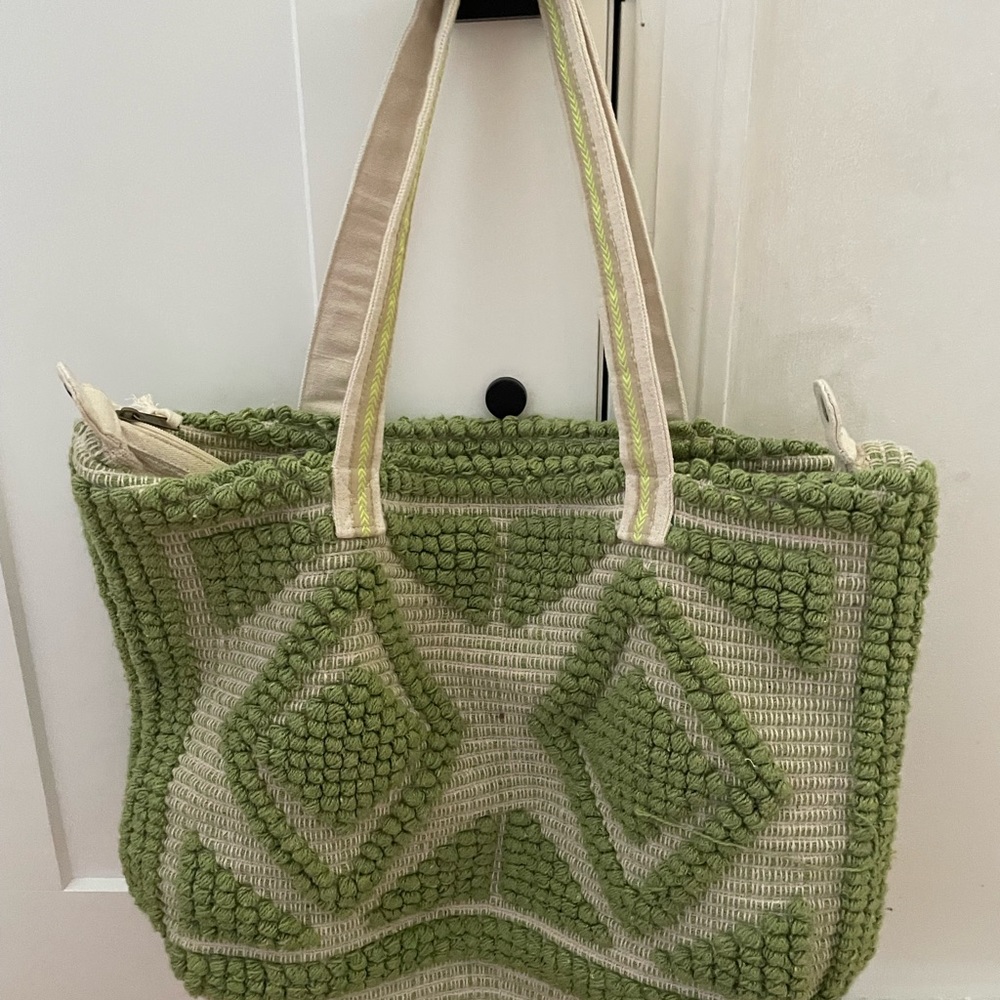 America and Beyond oversized boho zip tote bag